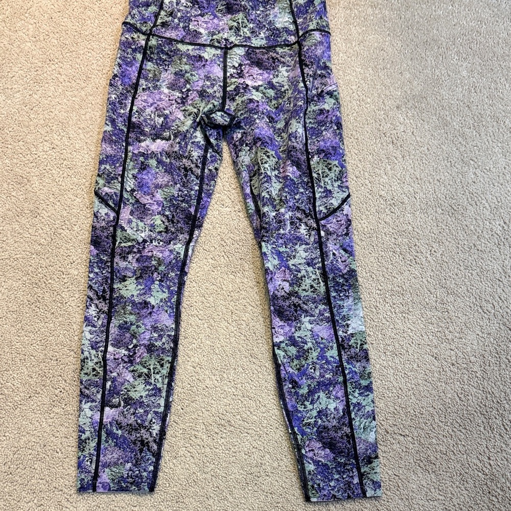 lululemon athletica Purple & Green Patterned Leggings
